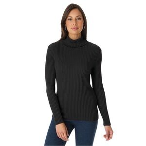 Jessica London Women's Plus Size Black Ribbed Turtleneck Sweater - Size 12